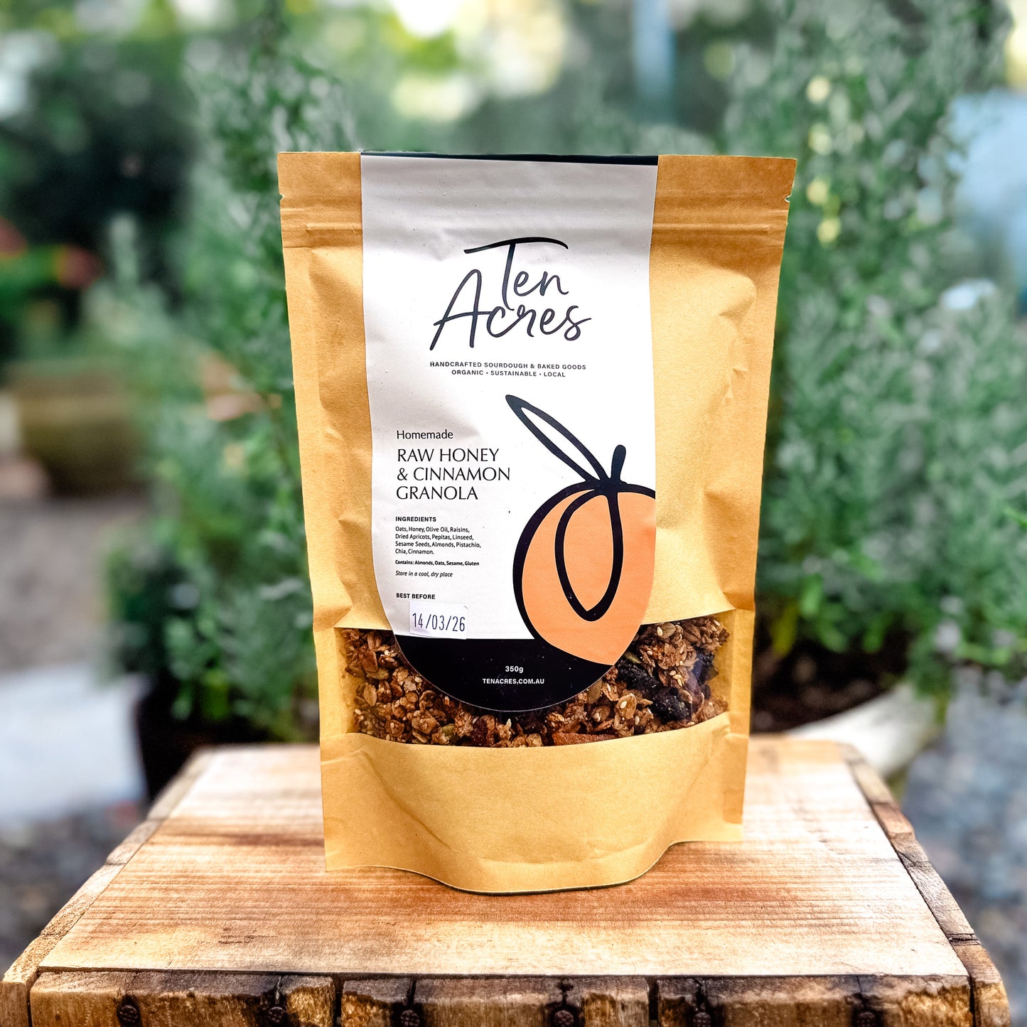 Ten Acres Raw Honey & Cinnamon Granola 300g
