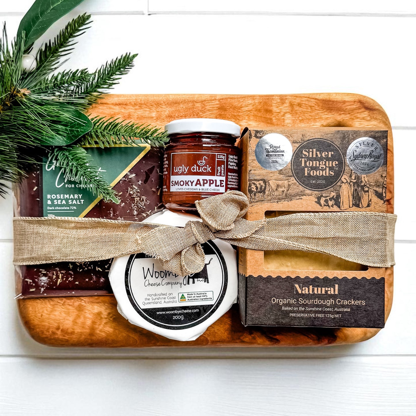 Christmas cheese platter + timber platter from Fab Slabs